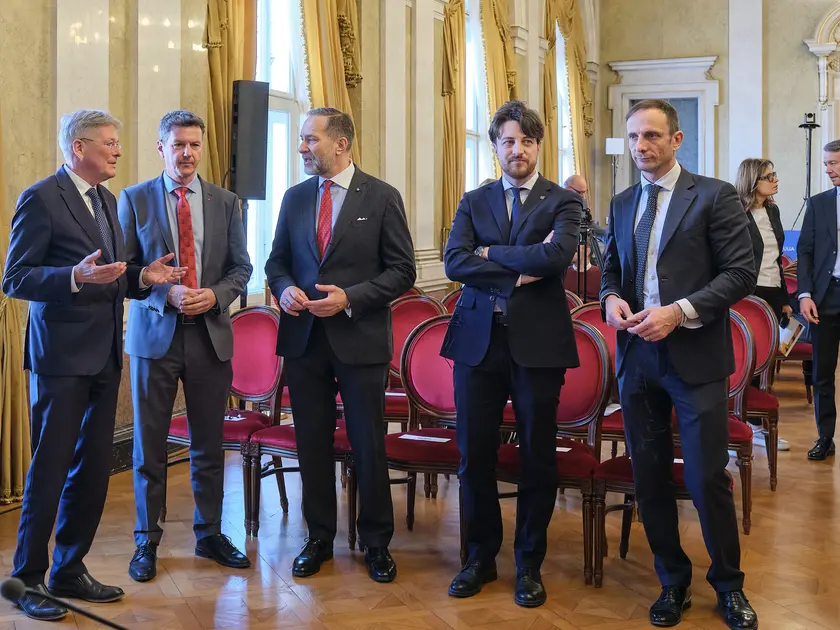 I governatori di Carinzia, Fvg e veneto (foto Massimo Silvano)