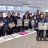 Le ragazze del volley Talmassons al Messaggero Veneto (Petrussi)