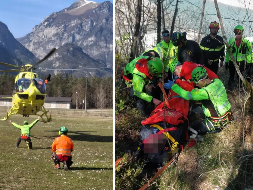 Il personale del Soccorso alpino impegnato negli interventi a Tramonti di Sopra e a Barcis