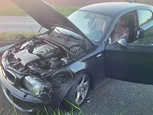 L'auto danneggiata dopo l'incidente a Gonars (foto Petrussi)