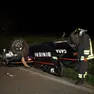 L'auto dei carabinieri finita fuori strada (Petrussi)
