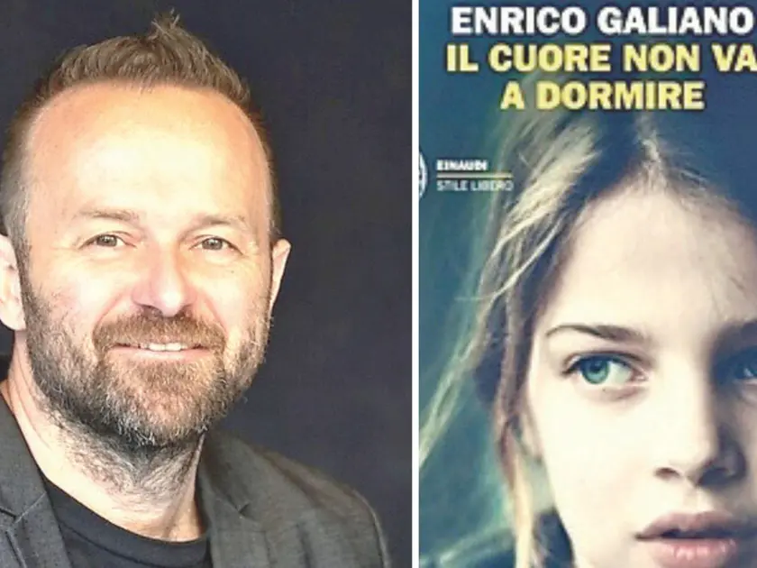 Lo scrittore Enrico Galiano e la copertina del suo nuovo libro, in uscita il 15 aprile
