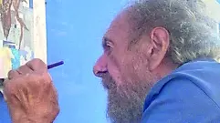 L'artista Claudio Marra all'opera