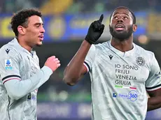Keinan Davis esulta con Atta dopo uno dei 10 gol realizzati in questa stagione (foto Petrussi)