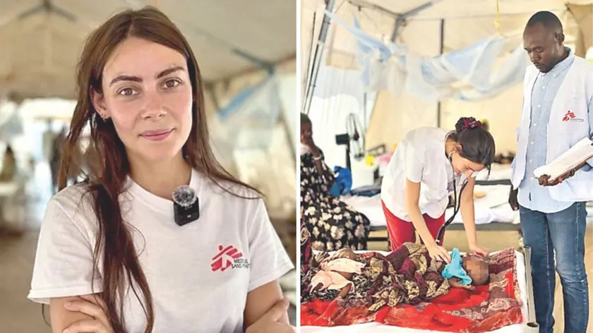 Giulia Chiopris, pediatra udinese, durante una missione in Sudan con Medici senza frontiere