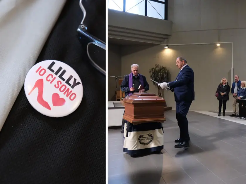 La spilla indossata dai familiari e i funerali di Liliana Resinovich (Silvano)