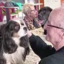 I cani accarezzati dagli ospiti della casa di riposo di Tolmezzo
