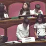 Gli alunni di quinta della scuola elementare di Vajont illustrano la Gentilegge nell’emiciclo del Senato