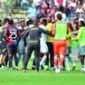 L’accenno di rissa a fine partita tra le due squadre