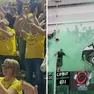 Il tripudio dei tifosi della Tinet che hanno seguito gara-3 di finale al maxischermo e, nella foto di Ambrosio Petrussi, l’esultanza al Bottecchia di tifosi del Pordenone Fc