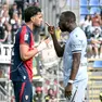 Davis chiede spiegazioni al cagliaritano Dossena, accusato di insulti razzisti (foto Petrussi)