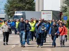 Lo sciopero dei lavoratori Electrolux di martedì (foto Petrussi / Marco Brisotto)