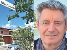 Via Salvo d’Acquisto, a San Vito al Tagliamento e, a destra, Stefano Cattaruzza