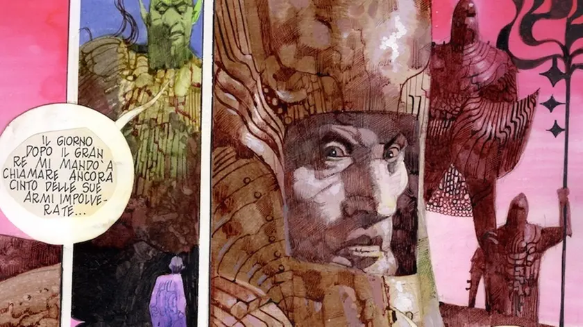 Una tavola del fumetto di Toppi "Ho atteso mille anni"