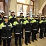 Agenti della Polizia locali radunati nell’atrio del Municipio di Gorizia Archivio Tibaldi