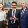 Davide Mostarda premiato dal sindaco Dipiazza (Lasorte)
