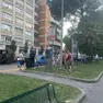 L'intervento delle forze dell'ordine in viale Leopardi, dove è scoppiata la lite