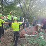 L'intervento di recupero dei vigili del fuoco a Tolmezzo