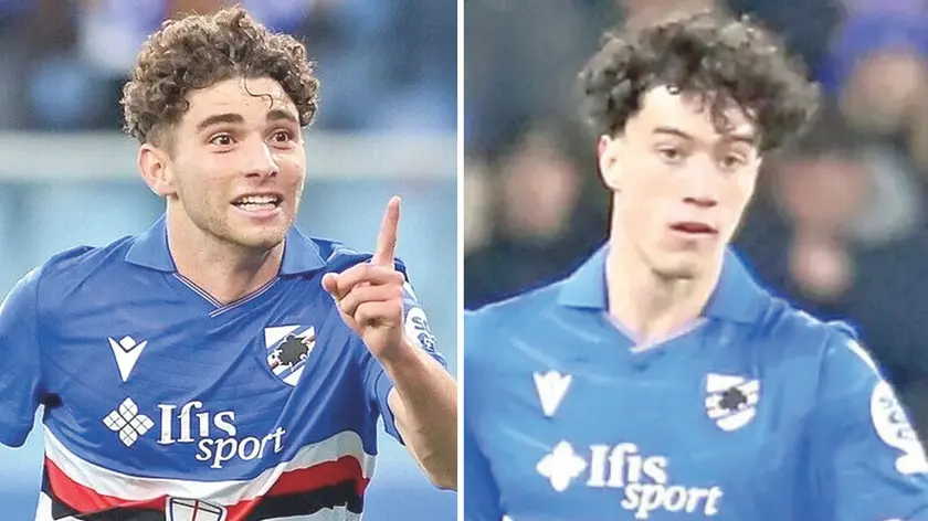 Da sinistra l'attaccante Simone Pafundi e il difensore Matteo Palma