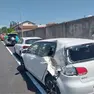 Due delle auto danneggiate da un trattore in via Luinis a Cividale