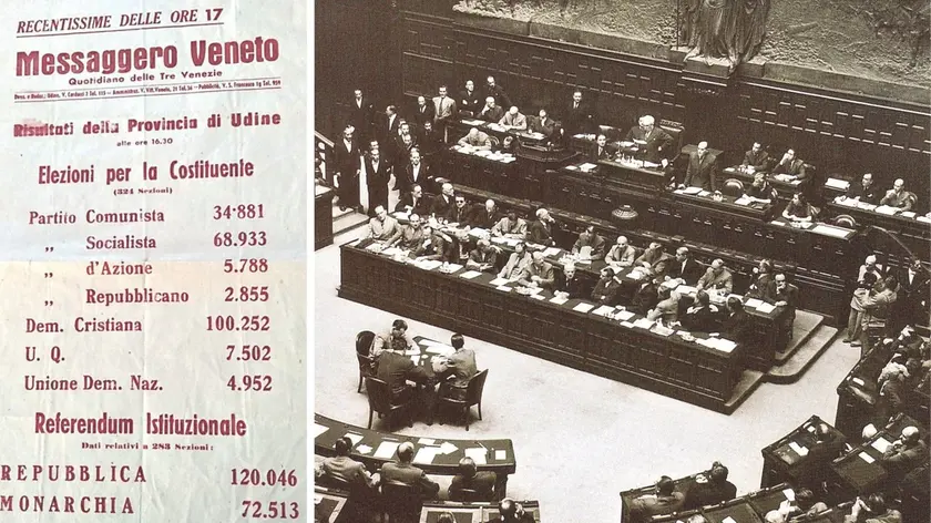 Lo “strillone” del 2 giugno 1946 del Messaggero Veneto e la seduta inaugurale dell’Assemblea costituente