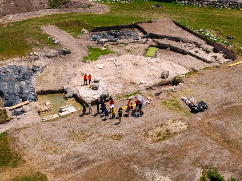 Un'immagine degli scavi di Aquileia dall'alto