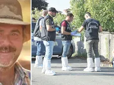 La vittima, Marius Adrian Dorobantu, 59 anni, e gli uomini della polizia scientifica a Porcia