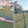 I capannoni dell’azienda agricola che detiene i 25 mila tacchini da abbattere e l’area vista da una strada laterale foto petrussi