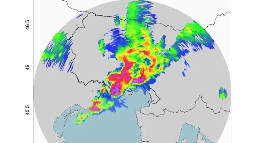 Gli effetti al suolo del fronte temporalesco in Fvg (dati Protezione Civile)