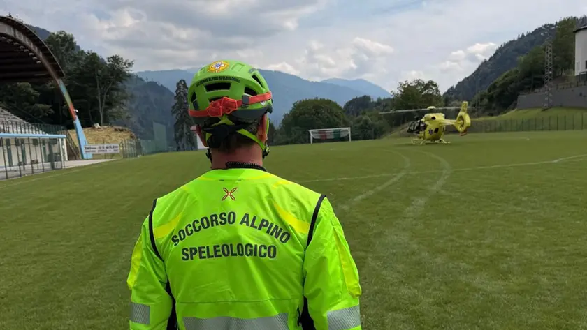 L'intervento dell'elicottero del 118 a Rigolato