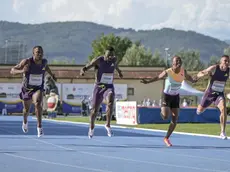 Emmanuel Eseme, al centro, è reduce dal 5º posto ai Mondiali indoor sui 60 metri (fotoAtleticamente)