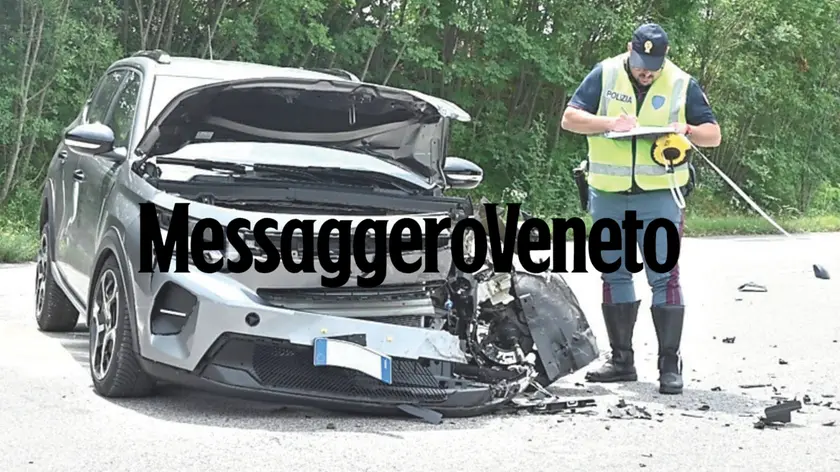 Una delle auto coinvolte nell'incidente (F. Brisotto/Petrussi)