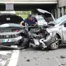 I rilievi della polizia stradale all’incidente allo svincolo di Sacile Ovest (Foto Petrussi)