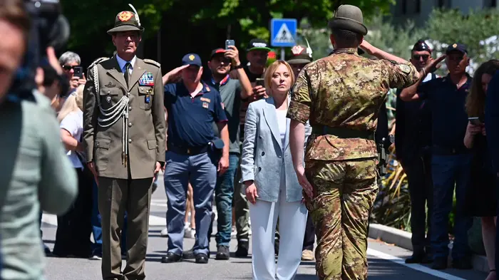 La premier Meloni a Gemona (Foto Petrussi)
