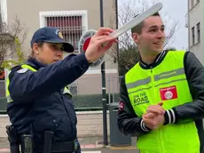 Gabriele Sorgon durante l’esperienza di “On the road” con la polizia locale di Ceggia