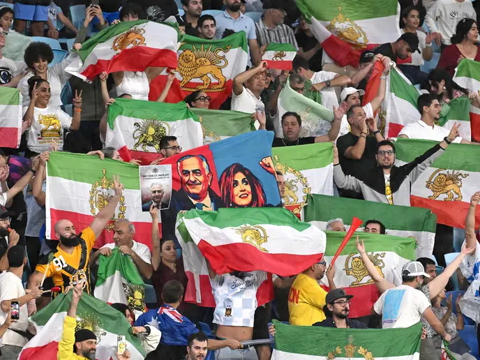 Tifosi iraniani durante una partita ai mondiali