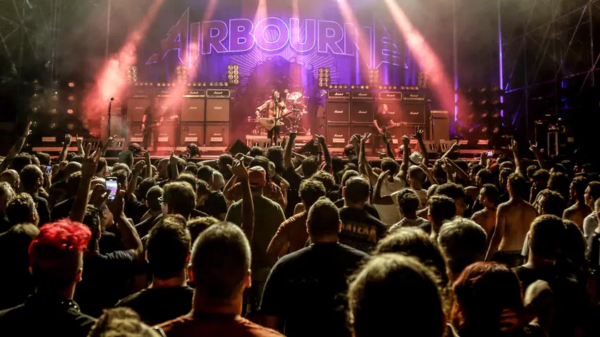 Pordenone, 4 luglio 2023. Concerto degli Airbourne Pordenobe Blues. Un'immagine.