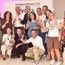 Vuga festeggia la vittoria con il suo gruppo (Foto Petrussi)