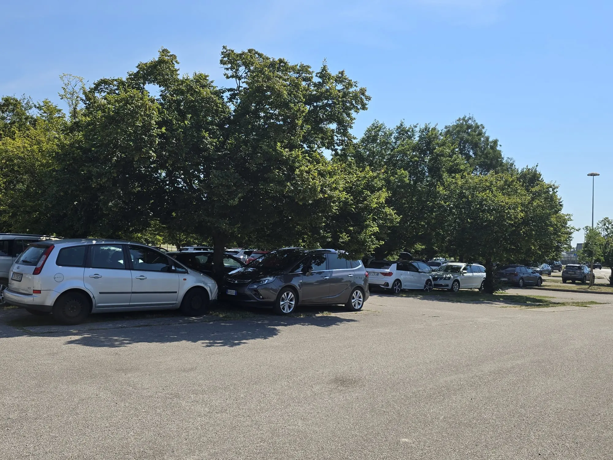 Alcune foto scattate allo stadio di Udine domenica mattina. Molte ore prima del concerto di Vasco Rossi il parcheggio nord alberato e già quasi pieno. I fan si stanno attrezzando per passare le ore che li separano dall'inizio del concerto.
