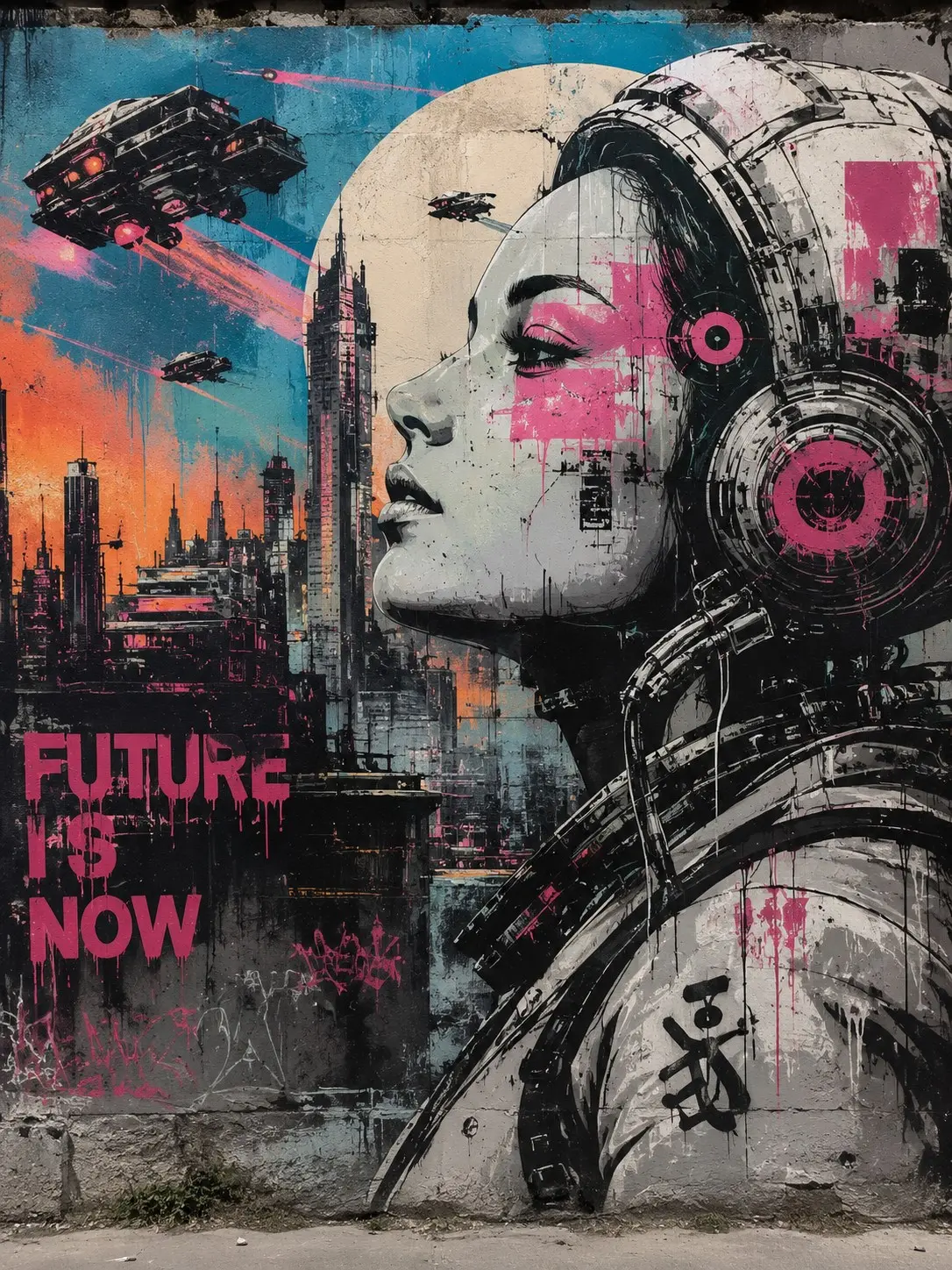 La fantascienza in stile street art secondo l’AI