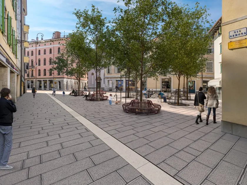 Piazza San Cristoforo nel rendering del progetto