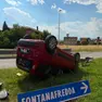 L'auto ribaltata