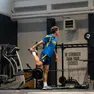 Nicolò Zaniolo all’opera in palestra nel primo giorno di allenamento