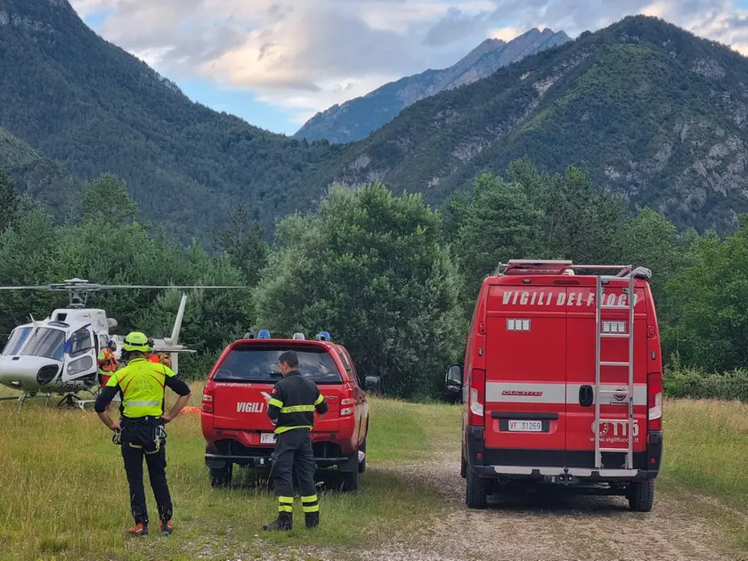 Il campo base delle ricerche a Claut