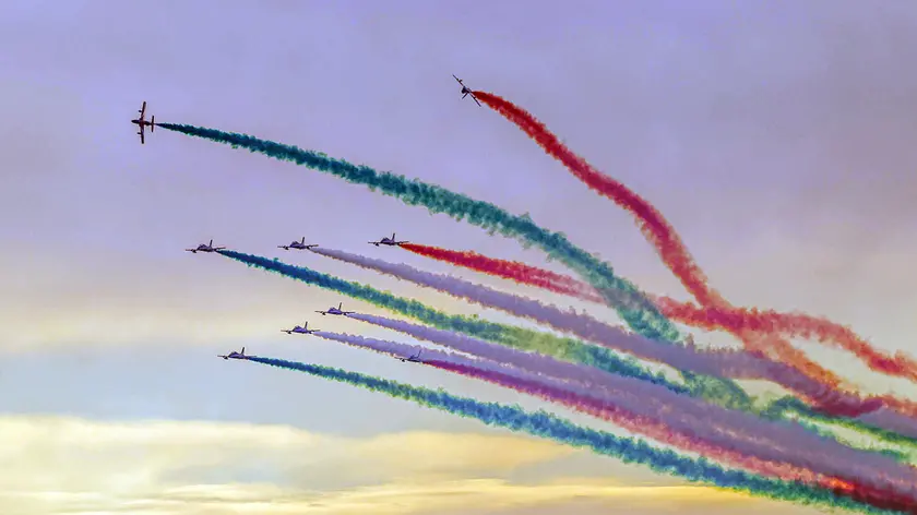 L'esibizione delle Frecce Tricolori a Lignano © Foto Petrussi