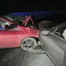 Le due auto danneggiate nello scontro avvenuto domenica sera nei pressi di Prosecco