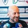 Demis Cavina il giorno della presentazione alla Fortitudo