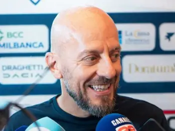 Demis Cavina il giorno della presentazione alla Fortitudo