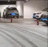 Il parcheggio sotterraneo Dante innevato con gli estintori