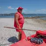 Il bagnino Denis Poropat a Marina Julia (foto Katia Bonaventura)
